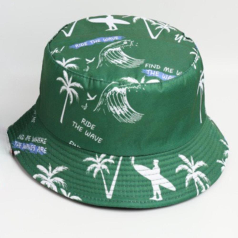 Summer Travel Coconut Tree Print Bucket Hat Unisex Fisherman Caps for Men Women Outdoor Beach Sunscreen Fashion Decorate Panama