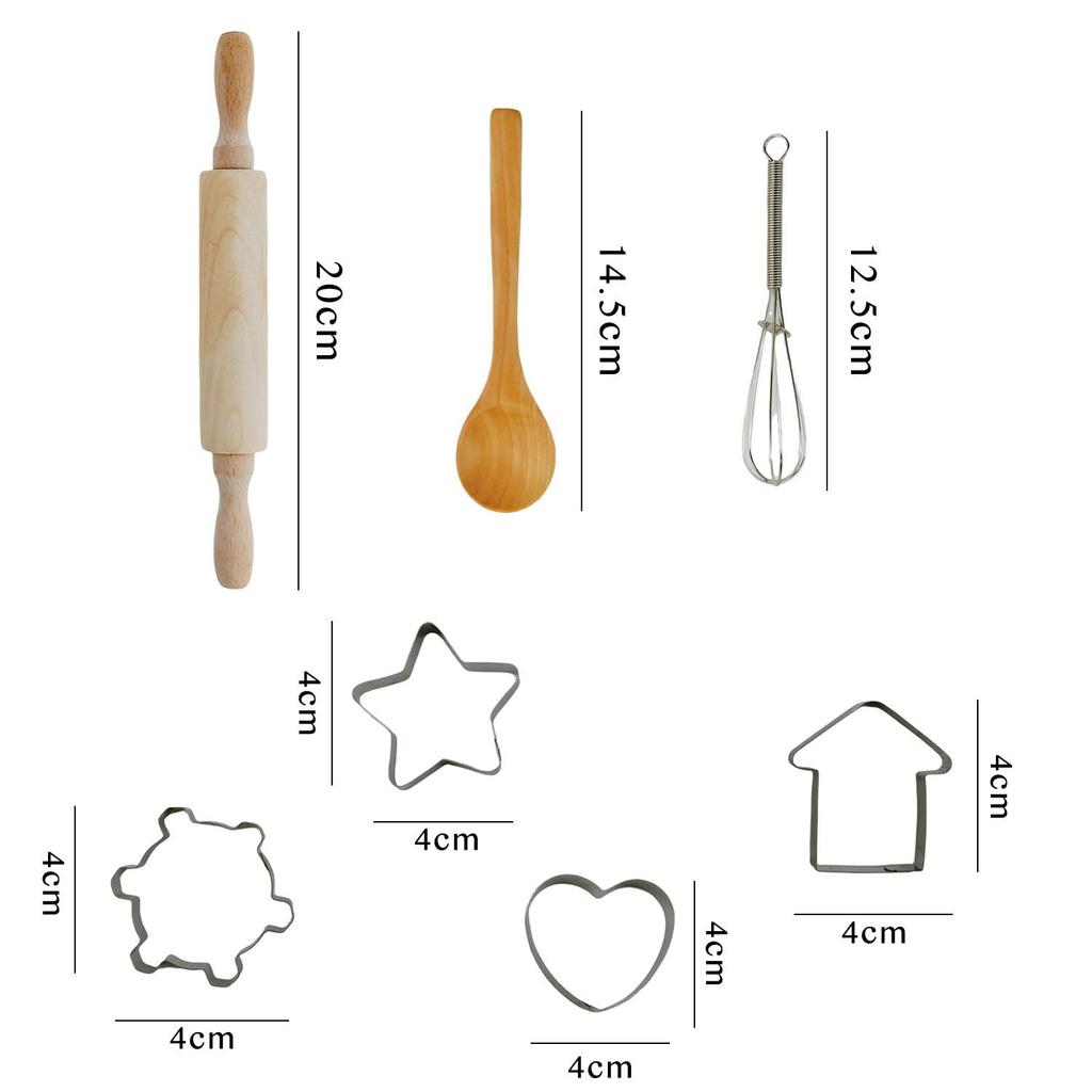 Childrens Morandi Delightful Color Cooking Apron With 11 Piece Kitchen Toy Set