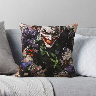The Joker Pillowcase Polyester Linen Velvet Pattern Zip Decor Bed Cushion Cover 18"