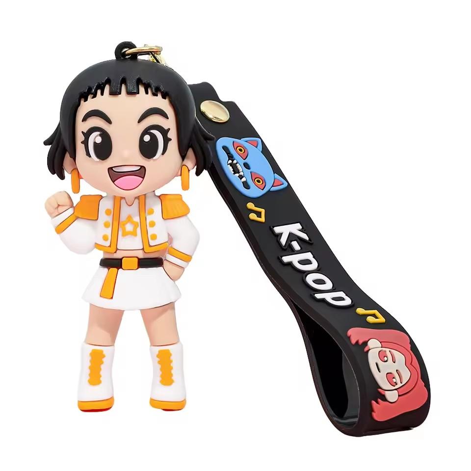 

Latest 3D Anime PVC Keychain Kpop Movie Demon Hunters Derpy Girls Tiger Doll Action Model Car Toy K-pop Gifts ideal for children and perfect for