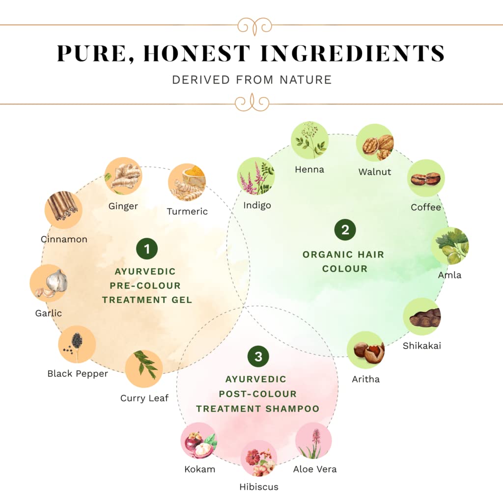 SESA Natural Black Hair Colour Kit For First Greys DIY 3 Step Ayurvedic Organic Color No Ammonia PPD Sulphates  Pack Of 1