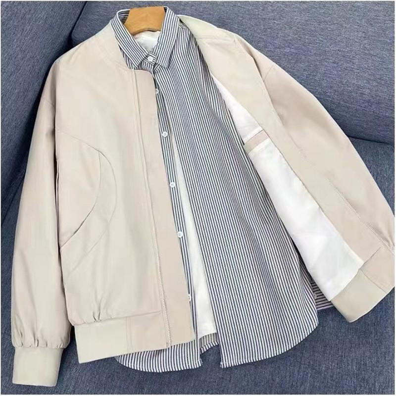 Men's Cross-Border Casual Baseball Jacket - Light Mature Style, Street Cool, Loose Fit, Spring/Autumn Trendy Outerwear.
