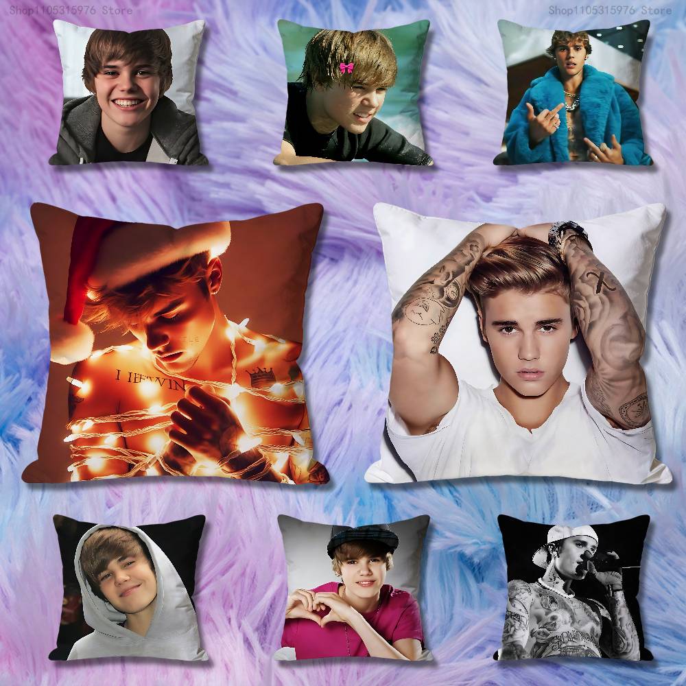 Singer JJustin BBieber Various Sizes Square Pillow Case For Car Home Bedchamber Decor Custom Valentine gift