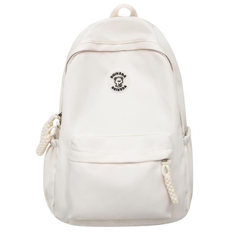 

Студенческая школьная сумка, женский рюкзак большой вместимости, однотонный рюкзак бежевый