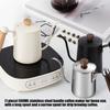Bouilloire à Café en Acier Inoxydable 304 avec Bec Long Col de Cygne Capacité 600ML Théière avec Poignée en Bois Pour Contrôle Manuel des Gouttes