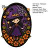 Festive Halloween Wall Accents Oval Sign, Layered Wooden Decor Cute Ghost Bat Spooky Home Decorations Pumpkin Witch Designs, Art Decoration