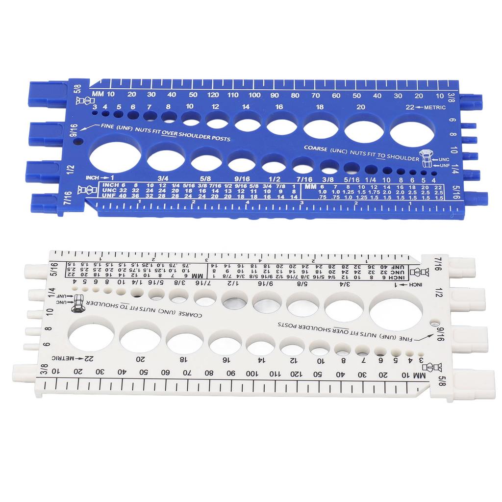Nut Bolt Thread Gauge Checker M3 to M22 Metric and #4 to 3/4 Imperial Sizes Bolt and Nut Identifier