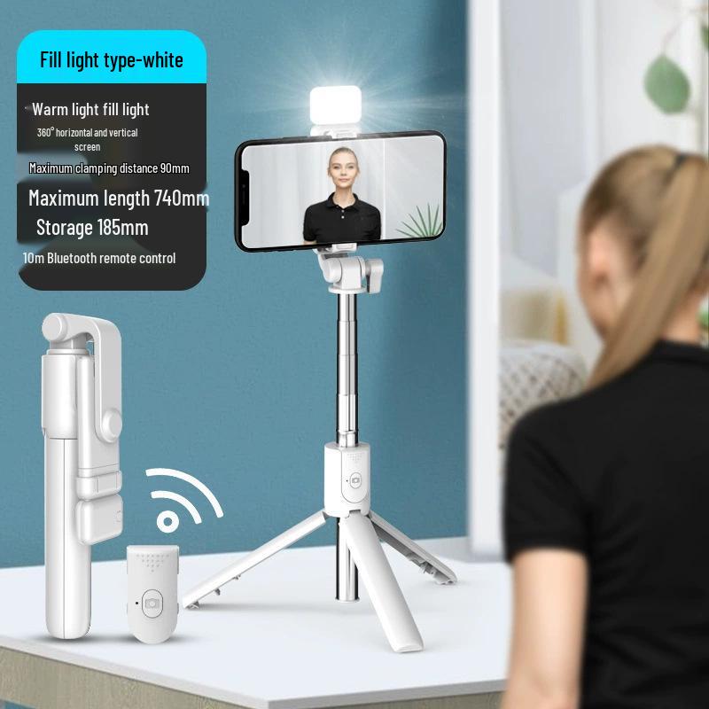 Bluetooth Selfie Stick Tripod with Remote - Portable, Retractable Phone Stand for Live Broadcasting