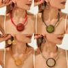 New Vintage Resin Beaded Necklace And Earrings Set With Large Gemstones For Evening Party Wear