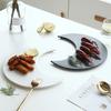 Prato Cerâmico Meia-Lua Pratos de Frutas Pratos de Bolo Prato para Lanches Sobremesa Bandeja para Salada Sushi Utensílios de Mesa Decoração Louça