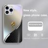 Grid Gradient Dragon Rose Purple For Iphone 15 14 13 12 11 Pro Max X XS XR 7 8 Plus 2020 2022 SE Tempered Glass Phone Case