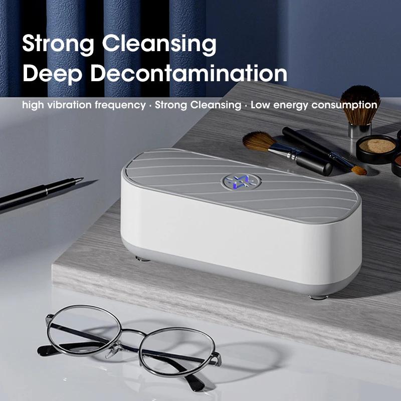 Ultrasonic Cleaning Machine USB Rechargeable High Frequency Vibration Wash Cleaner Eyeglass Necklace Jewelry Dentures Cleaner