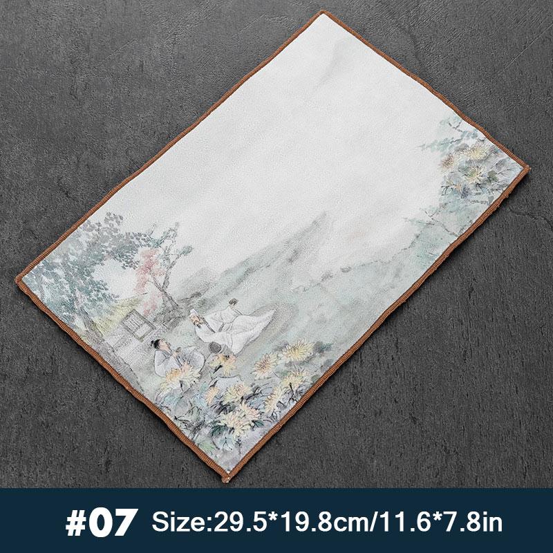 Chinese Style Absorbent Tea Towel Tea Ceremony Accessories Tablecloth Rag Classical Simple Style Tea Mat Ceremony Decoration Mat