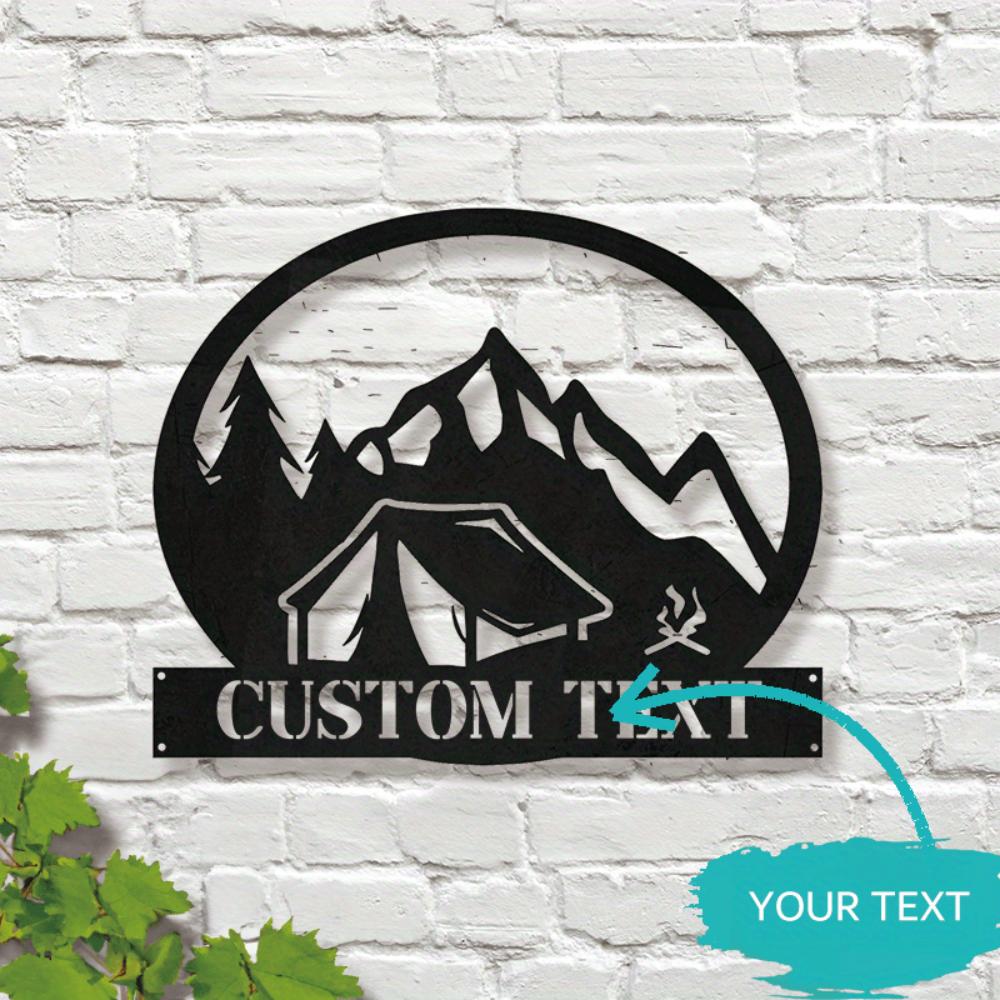 Personalized Metal Camping Sign Custom Text Fire Pit Area Multi Functional Outdoor Wall Mounted Decor Plaque