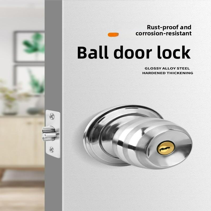 Stainless Steel Spherical Wooden Door Lock Bathroom Toilet Door Lock 5831 Ball Lock
