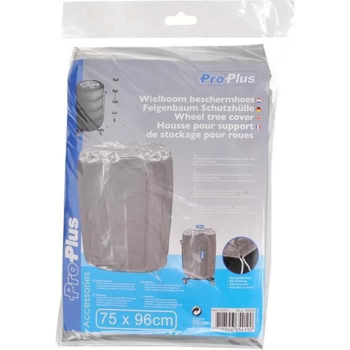 Capot de protection pour les roues - proplus - 96 x 75 cm - gris argenté - polyester - tissu