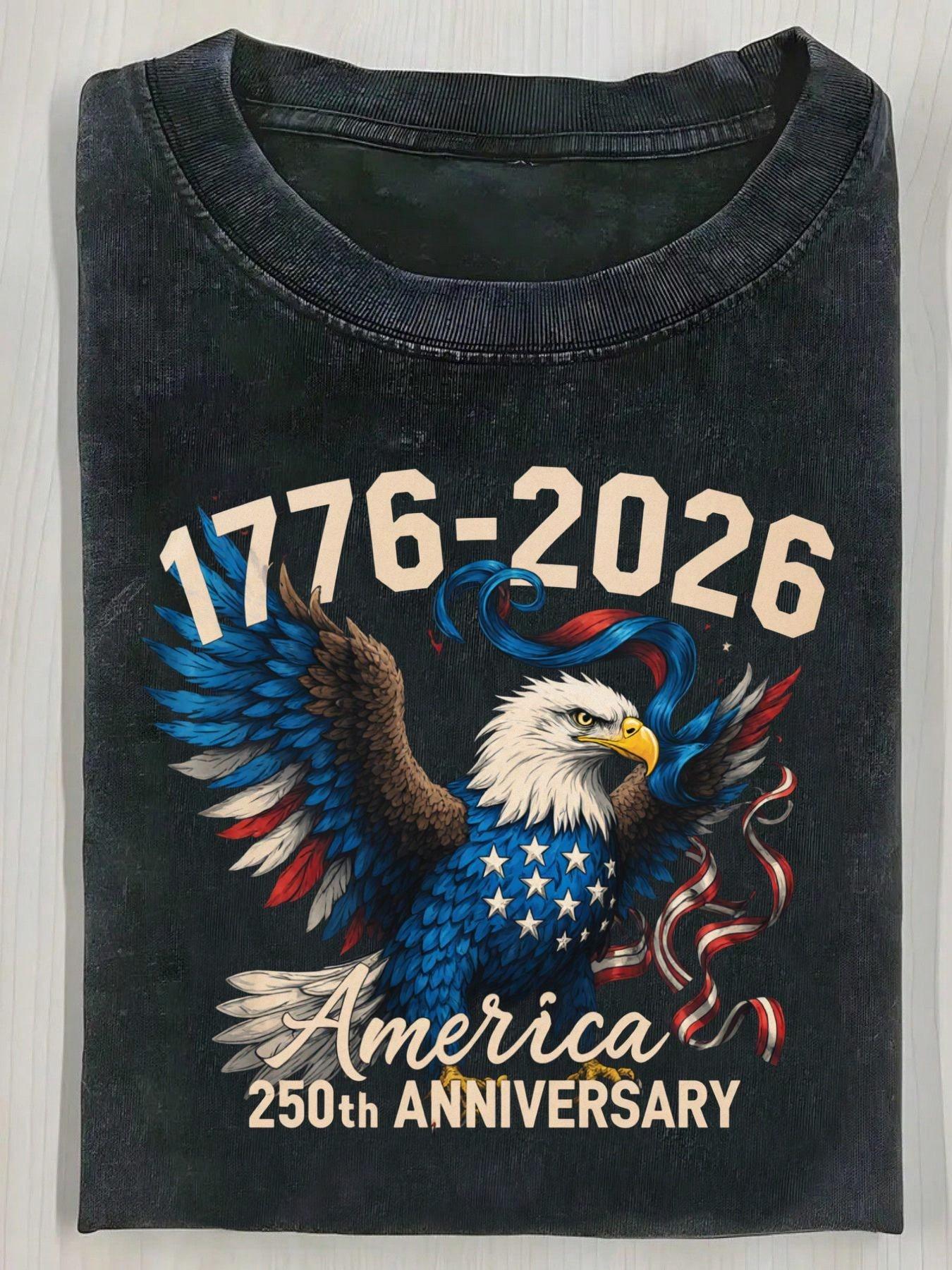 USA Years Bald Eagle Statue of Liberty We The People Liberty Bell Graphic TShirt Patriotic th of July Acid Wash Tops S