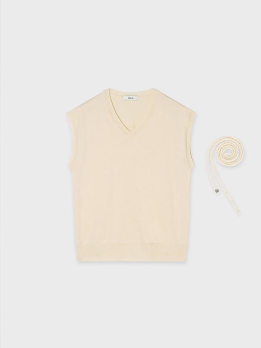 TINKNIT Premium Wool Knit Vest_Ivory