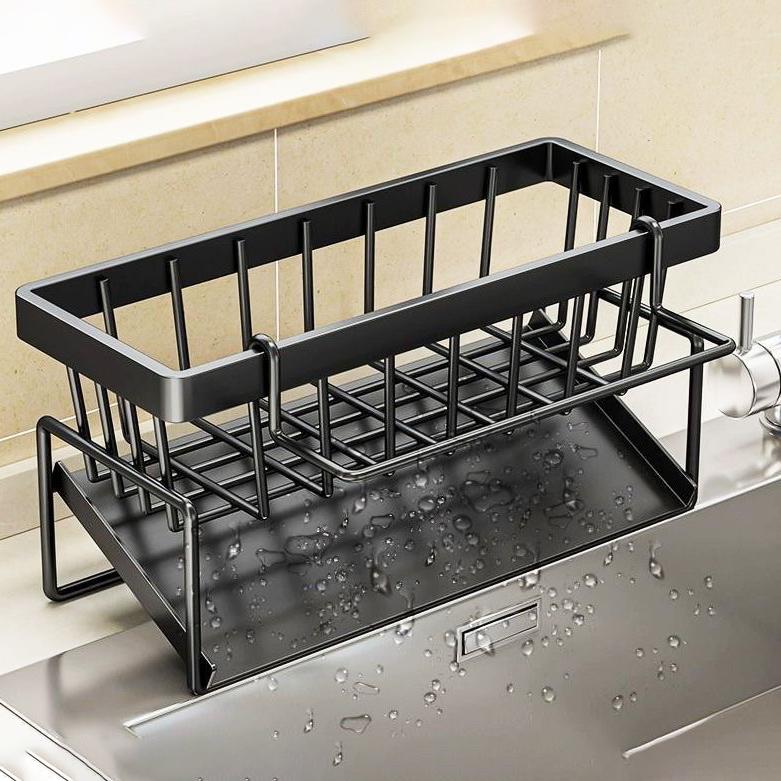 

Многофункциональная полка для губки, сушилка для посуды, кухонная полка, тряпка для раковины, моющее средство для посуды, органайзер для кухонных полотенец, стеллажи для хранения на кухне чёрный