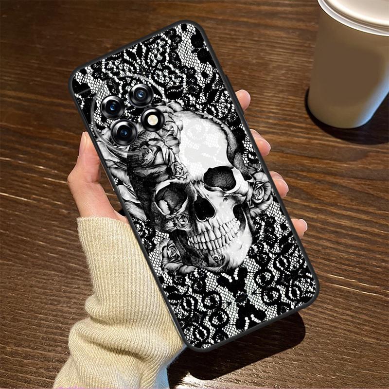 Gothic Floral Skull For OnePlus 15R 13 12 11 9 Pro 12R 13R 10T 13T Case For OnePlus Nord 5 CE 2 3 4 Lite N20 N30