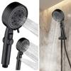 Adjustable High Pressure Shower Head 5 Modes Water Saving One-Key Stop Spray Nozzle with Hose - Bathroom Shower Accessories