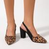 Women Leopard Print High Heels Sexy Pointed Toe Stiletto Heel Sandals Sumer Elegant  Chic Party High Heels Shoes Size 36-42