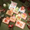30Pcs Retro Cartoon Christmas Cards 3D Stereo Greeting Cards Handwritten Xmas Eve Cards Holiday Decor Cards Festival Gifts