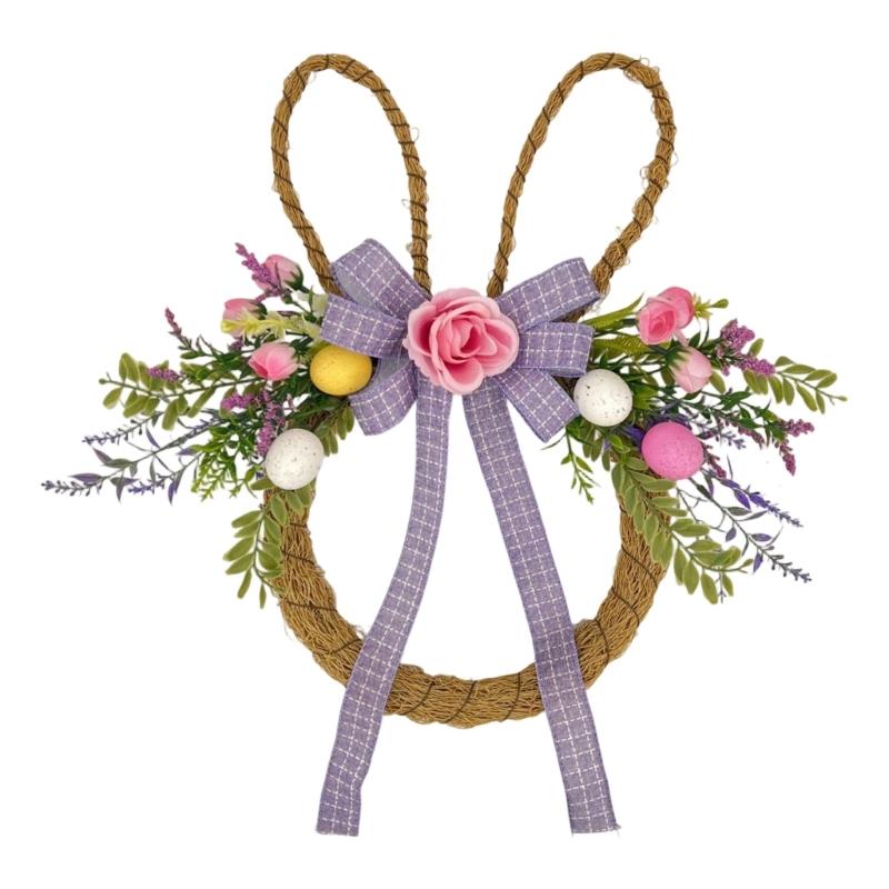 

Simulated Flower Wreath with Easter Eggs for Front Door Porch Wall Window Farmhouses Holiday Party Table Centerpieces 1