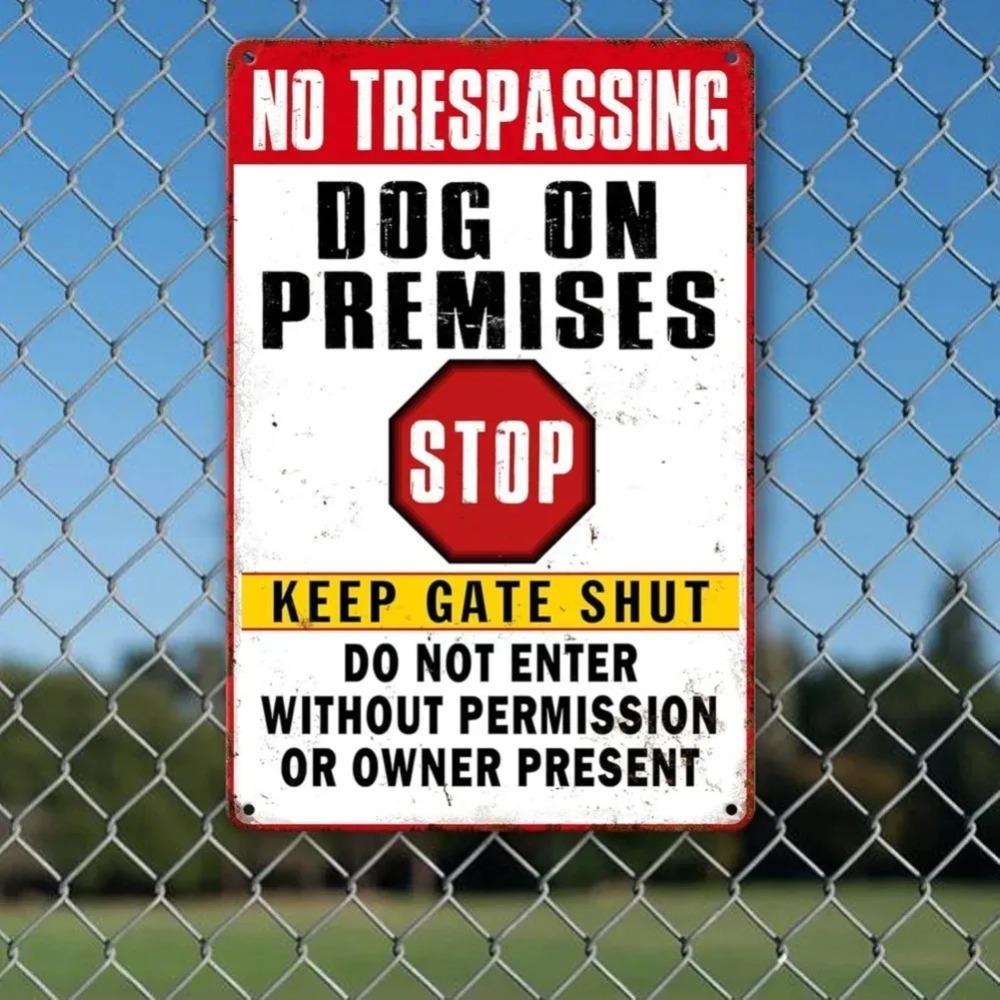 

Beware of Dog Sign Metal No Trespassing Warning Plaque for Yard Garden Fence 20x30cm