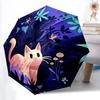 1pc Cat Garden Automatic Open/Close Umbrella with Folding Feature Compact Travel Umbrella, Lightweight Design, for Commuting, Business050