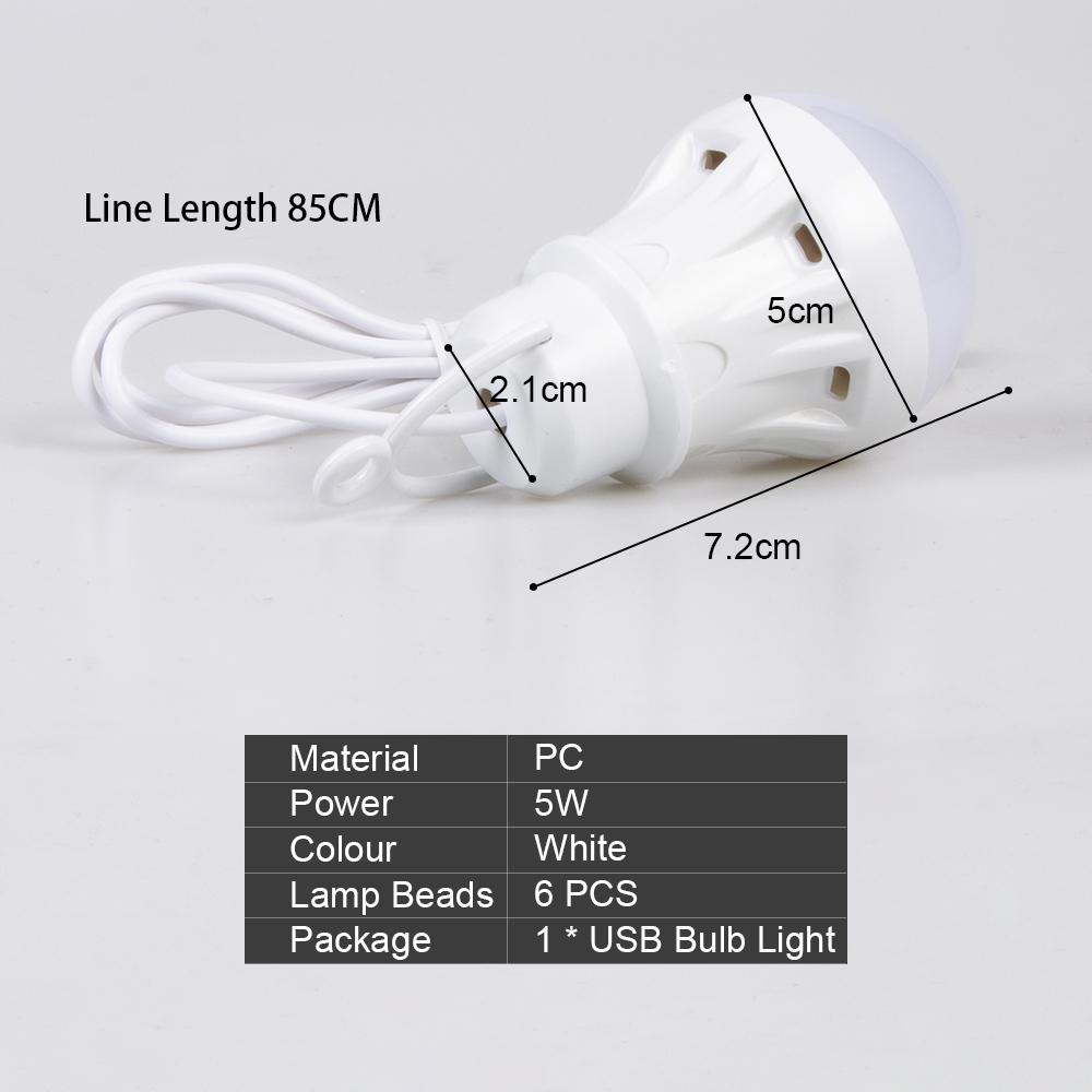 Powerful LED Camping Lantern Portable USB Tent Light 5V 50cm/19in Flashlight Bulb with Powerbank for Desk Bedside Tent Use