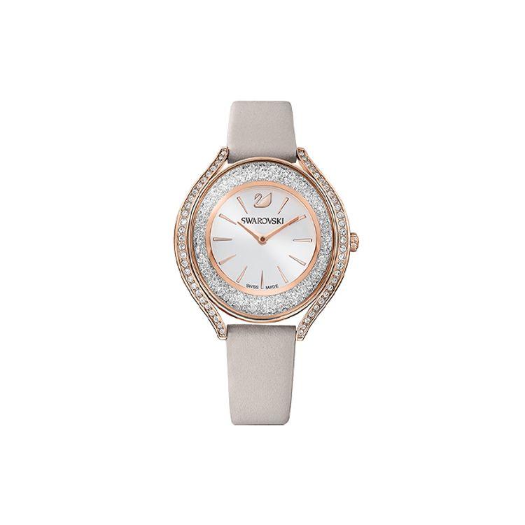 

Swarovski Crystalline Aura Watch Quartz Movement Silver Dial Women watches Gray Brown 5519450 Regular Watch Box,Gray Strap