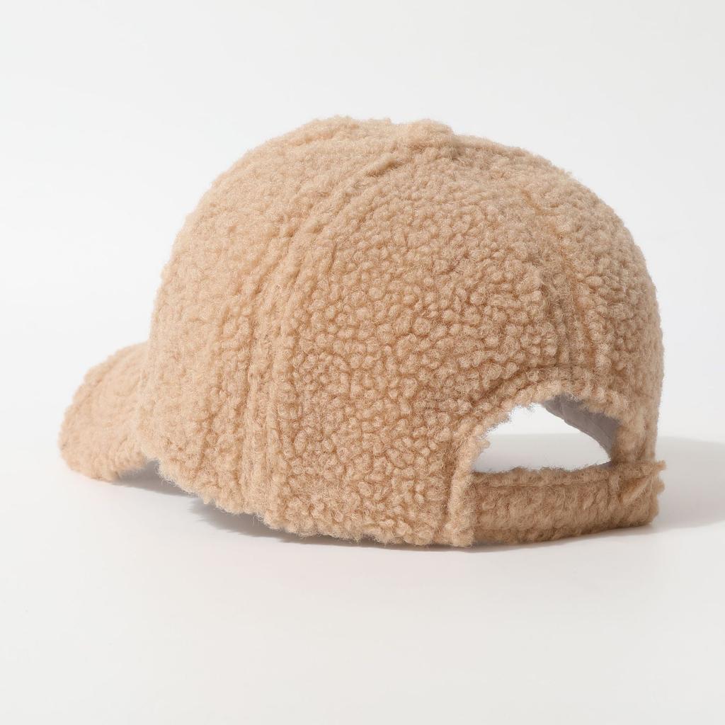Embroidered H Letter Baseball Hat for Women In Autumn and Winter Lamb Wool Warm and Fashionable Small Peaked Hat Trendy