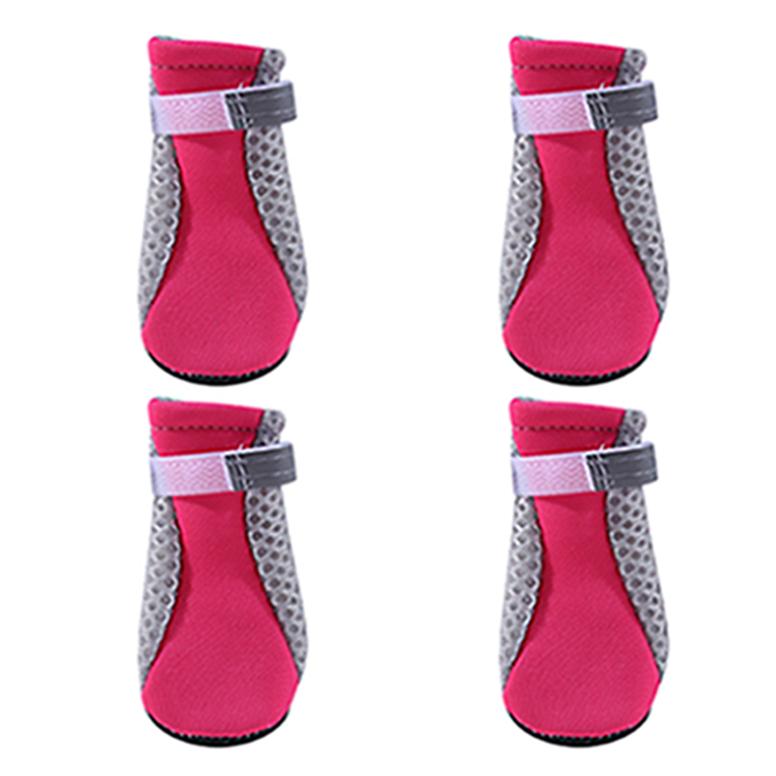 

Дышащая сетчатая обувь с одним ремешком для домашних животных, уличная обувь для бега с мягкой подошвой для собак s розы красного