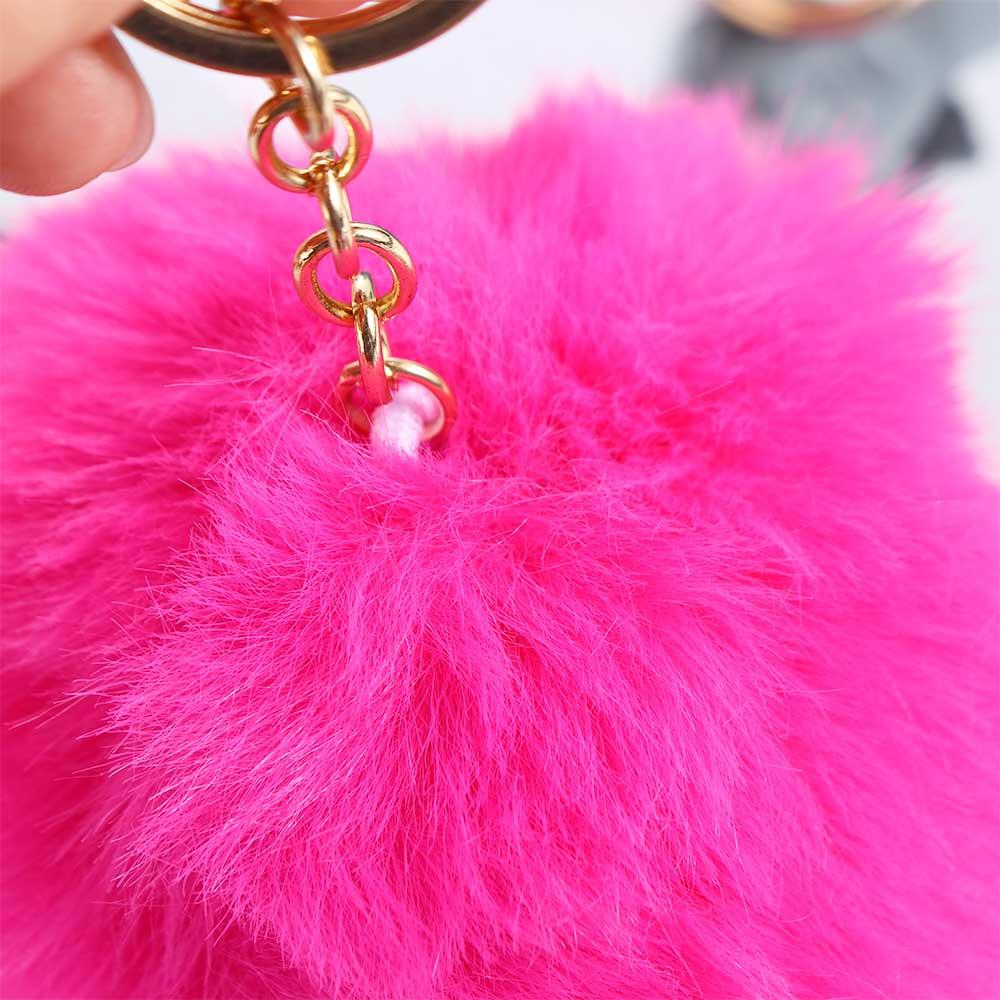 Bag Pendant Handbag Charms Pom Fluffy Key Chains Car Keyring Fur Ball Keychain Key Holder