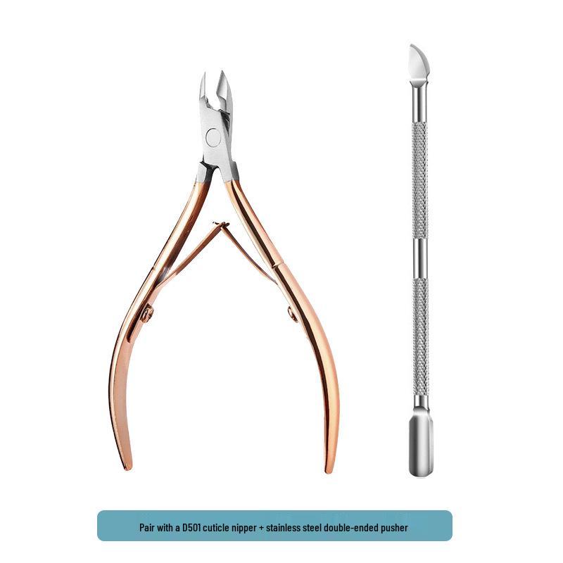 Stainless Steel Manicure Set: 3-Piece Dead Skin Scissors, Double-Headed Pusher, and Nail Clipper