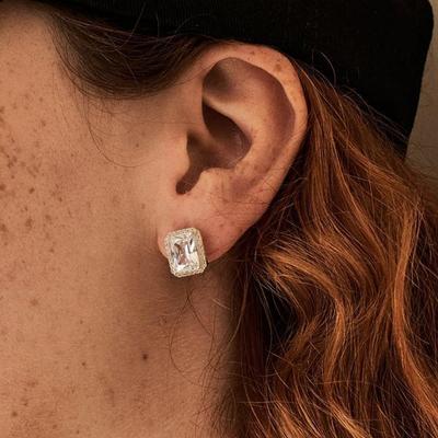 Awesome Square Silver Earrings OTE122909QWW
