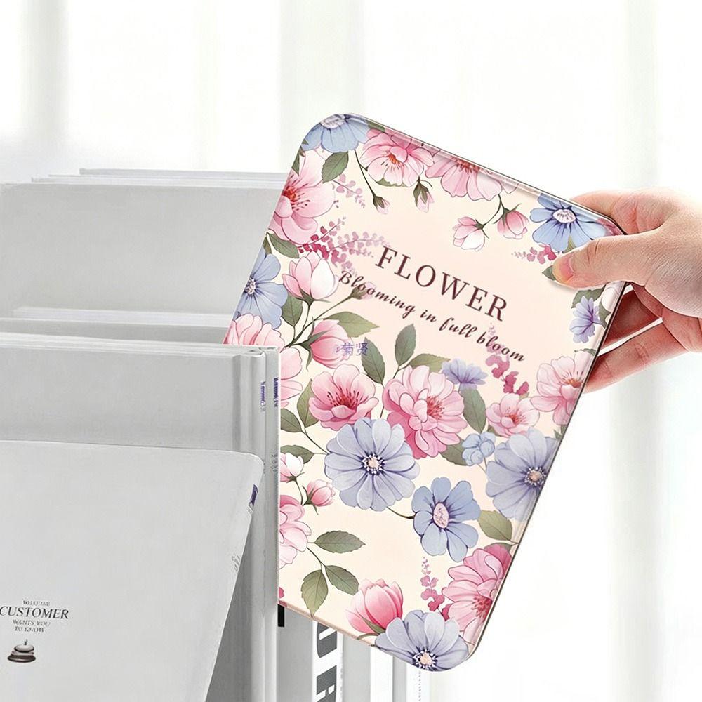 Floral Vanity Mirror Standing Compact Mirror Portable Desktop Makeup Mirror for Student Dormitory