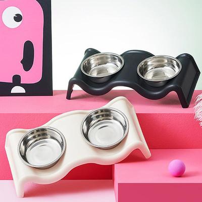 Misky na krmivo pro psy Štěněcí dvojmisky na jídlo a vodu Potřeby pro domácí mazlíčky Nerezová miska pro štěňata a kočky