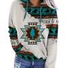 Women Western Ethnic Style Printed Hooded Sweatshirt Fall Winter