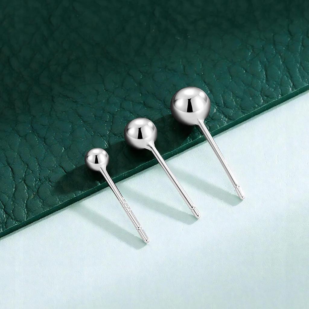 Silver Stud Earring Ball 3mm 4mm 5mm Classic Stud Silver 925