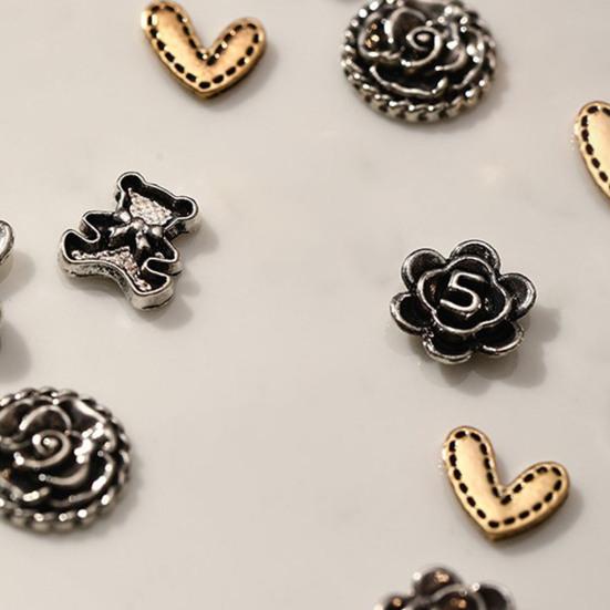 10Pcs Nail DIY Decorations Drop-resistant Colorfast Anti-oxidant Art Waterproof Anti-corrosion Punk Style Rabbit Bear Nail