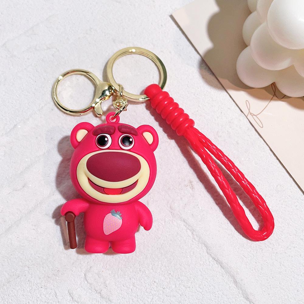 Best-Selling Toy Story Figures Keychain: Three-Eyed Alien, Buzz Lightyear, and Strawberry Bear Charms