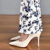 Green Floral Micro-Flare Pants - Autumn/Winter 2024 Body-Shaping Elastic Women's Long Pants