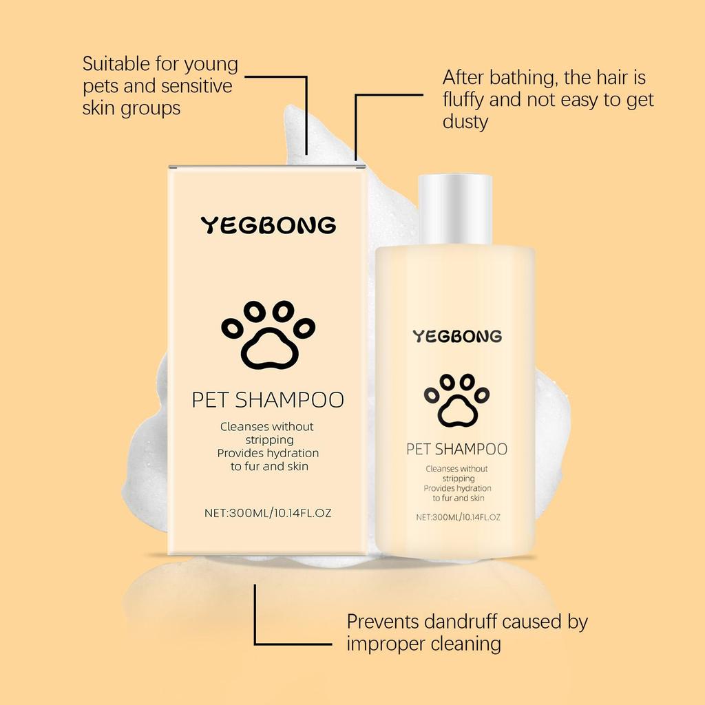 Yegbong Pet Shampoo Gentle Cleansing Shampoo for Cats and Dogs