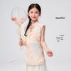 Girl's Floral Sleeveless Stand Collar Top
