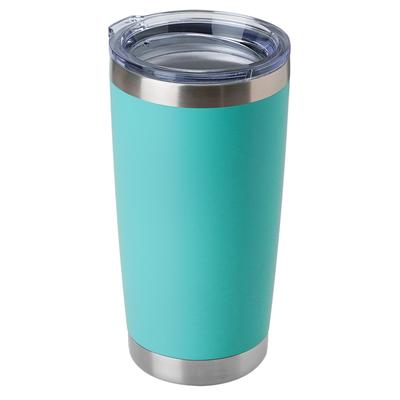 DOMICARE 20oz Stainless Steel Tumbler Bulk with Lid Double Wall Vacuum Insulated Travel Mug Powder Coated Coffee Cup Light Blue 1 Pack