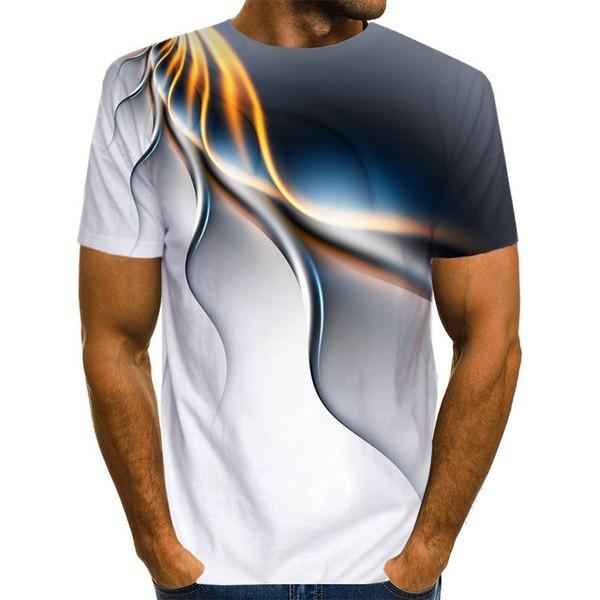 Men s 3D Geometric Water Drop Print Short Sleeve T-Shirt 2XL