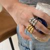 Stainless Steel Three Layer Open Rings for Women Men Vintage Smooth Gold Silver Color Ring Christmas Jewelry Gift