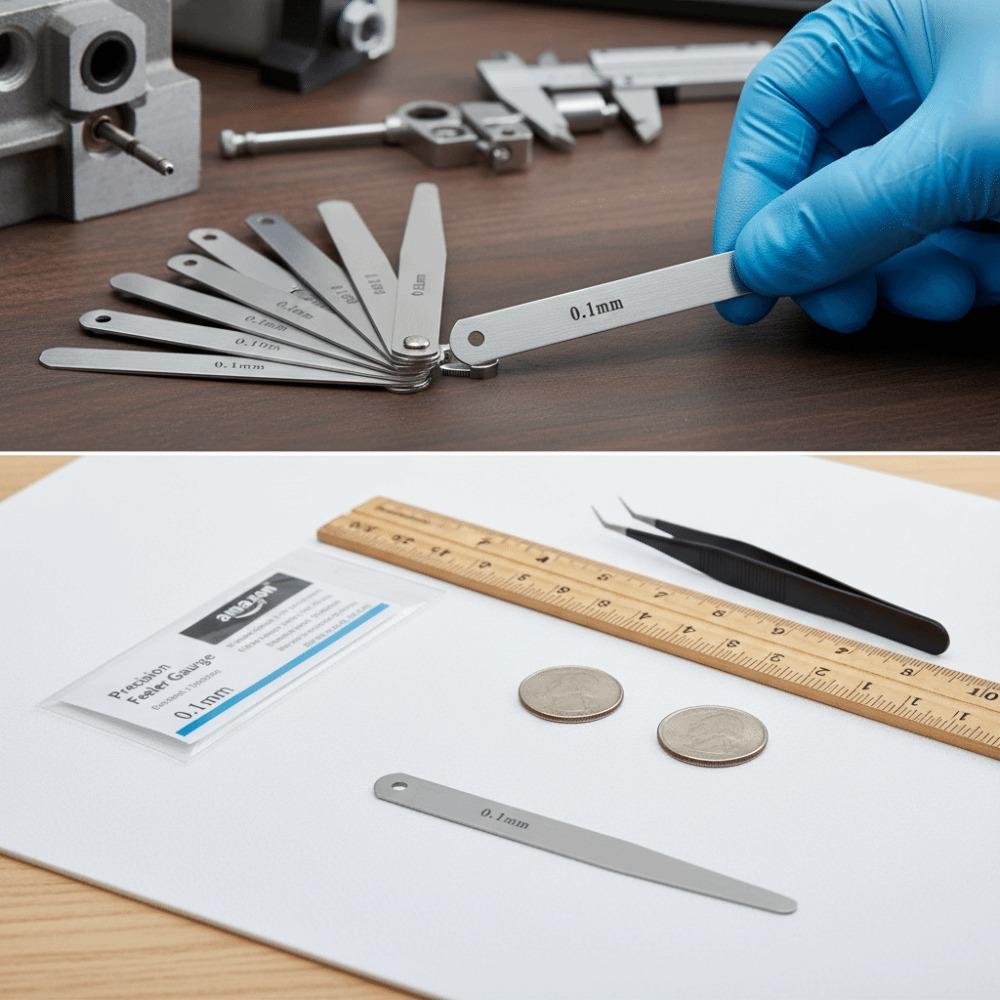 5pcs Stainless Steel Feeler Gauge Silver Metric Gap Measuring Tool  Gap Measurement
